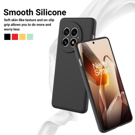 Силиконовый чехол Solid Color Liquid Silicone на OnePlus 13 - черный