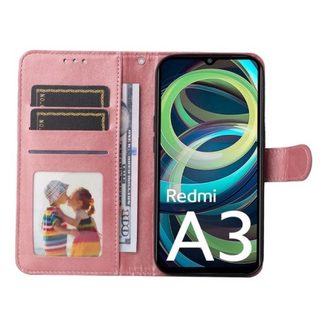 Чохол-книжка Classic Calf Texture для Xiaomi Redmi A3 - рожеве золото