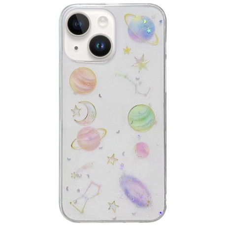 Противоударный чехол Cosmic Star Glitter Epoxy для iPhone 15 - разноцветный