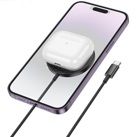 Беспроводная зарядка MagSafe Hoco CW61 Phantom magnetic with digital display для iPhone - Black