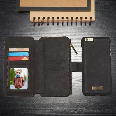 Шкіряний чохол-гаманець CaseMe Wallet Чорний на iPhone 6/ 6s
