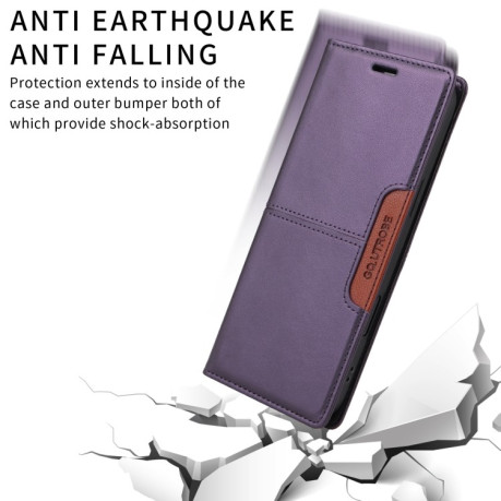 Чехол-книжка GQUTROBE G01 RFID Anti-theft Leather для Samsung Galaxy A16 - фиолетовый