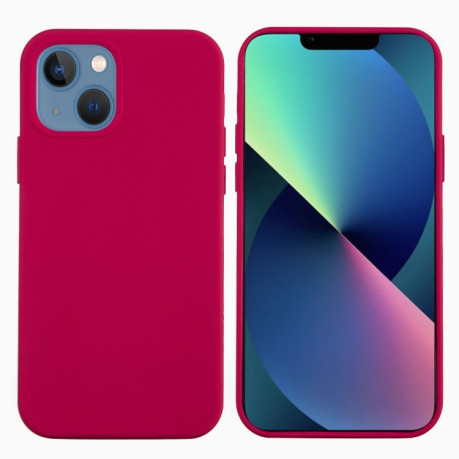 Силиконовый чехол Solid Color для iPhone 14 Plus - пурпурно-красный