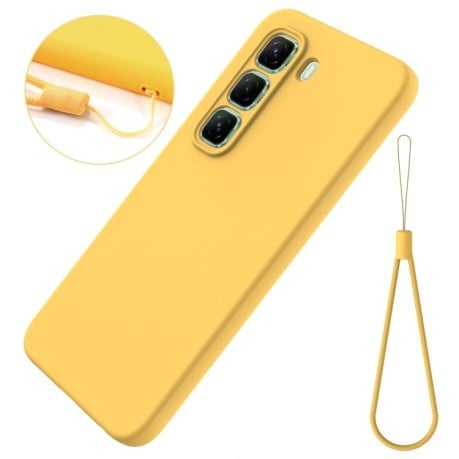 Силіконовий чохол Solid Color Liquid Silicone на Infinix Hot 50 4G - жовтий