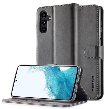 Чохол книжка LCIMEEKE Calf Texture для Samsung Galaxy S24 FE 5G - сірий
