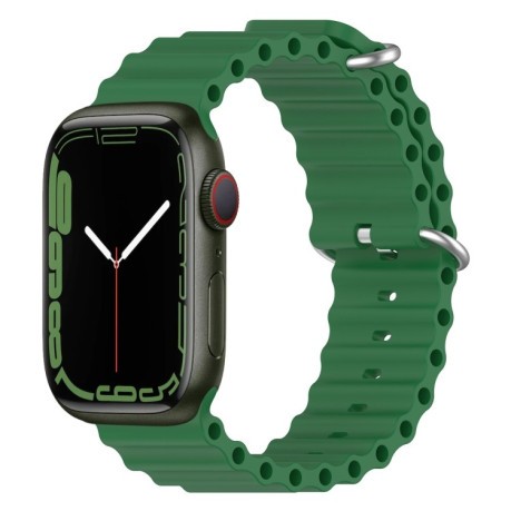 Силіконовий ремінець Ocean для Apple Watch Series 8/7 41mm/40mm/38mm - зелений