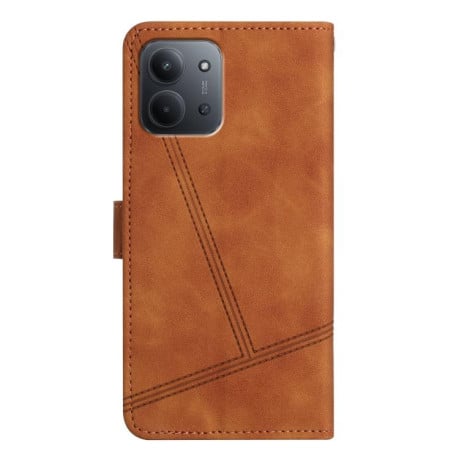 Чехол-книжка Stitching Skin Feel на Xiaomi Redmi 15C 5G / 4G EU 173mm - коричневый