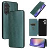 Чехол-книжка Carbon Fiber Texture на Samsung Galaxy A57 5G — зелёный