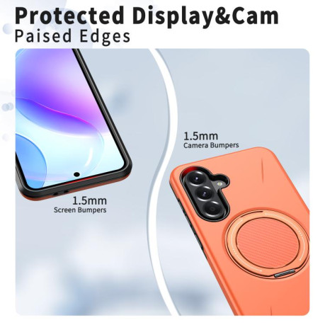 Ударостійкий чохол Kalebol з MagSafe і підставкою на Samsung Galaxy A57 5G — помаранчевий