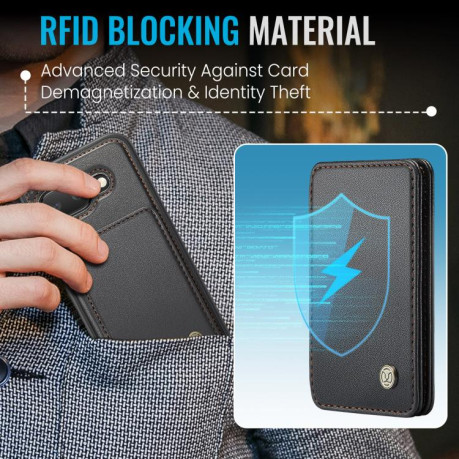 Чехол JEEHOOD J05 Business Magnetic Style RFID Leather для Google Pixel 9a - черный