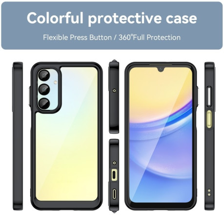 Противоударный чехол  Colorful Acrylic Series с цветной силиконовой боковиной на Samsung Galaxy A26 5G - черный