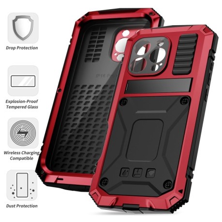 Протиударний чохол R-JUST Life Waterproof для iPhone 16 Pro - червоний
