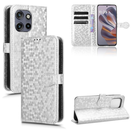 Чехол-книжка Honeycomb Dot для Motorola Edge 50 Neo / S50 5G - серебристый