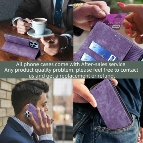 Чехол-книжка RFID Anti-theft Brush для Realme Narzo 50A - фиолетовый
