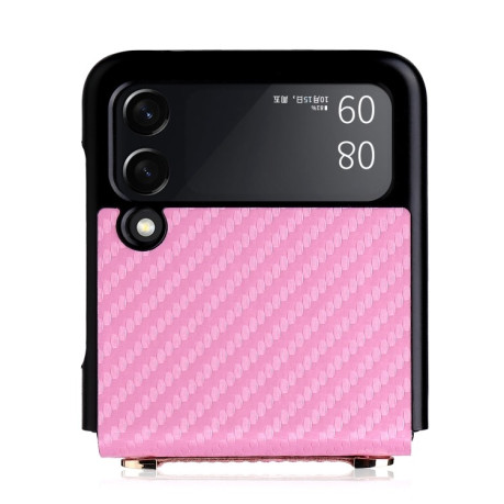 Противоударный чехол Carbon Fiber для Samsung Galaxy Z Flip3 5G - розовый