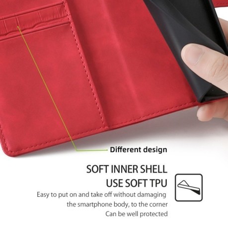 Чехол-книжка Skin Feel Crocodile Texture для Infinix Hot 50i 4G - красный