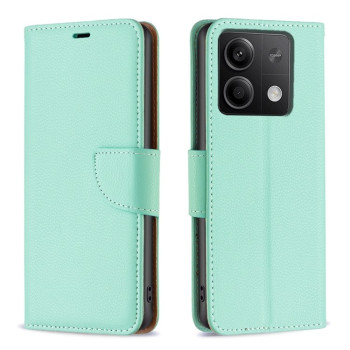 Чехол-книжка Litchi Texture Pure Color на Xiaomi Redmi Note 13 4G Global - зеленый