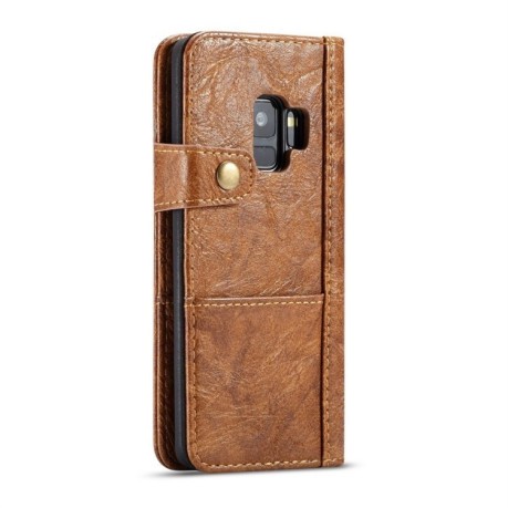 Кожаный чехол- книжка CaseMe на Samsung  Galaxy S9/G960  Rough Crack Texture -коричневый