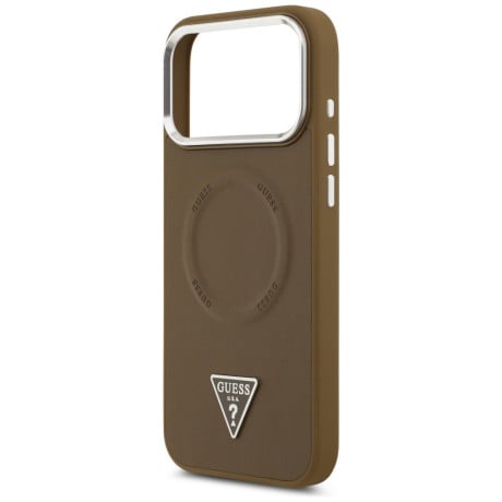 Оригинальный чехол Guess Triangle Logo с MagSafe на iPhone 17 Pro Max - brown
