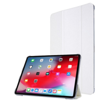 Чехол-книжка Silk Texture Three-fold на iPad Pro 12.9 (2021/2020) - белый