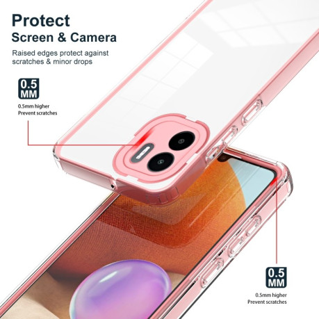Противоударный чехол 3 in 1 Clear для Xiaomi Redmi A1/A2 - розовый