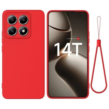 Силиконовый чехол Solid Color Liquid Silicone на Xiaomi 14T - красный