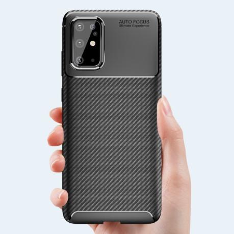 Ударозащитный чехол HMC Carbon Fiber Texture на Samsung Galaxy Note 20 - синий