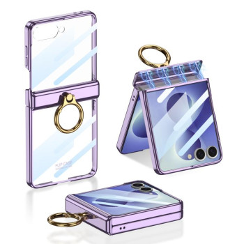 Чохол Gkk Integrated Magnetic Folding Phantom Rotary з кільцем-тримачем на Samsung Galaxy Flip8 5G — фіолетовий