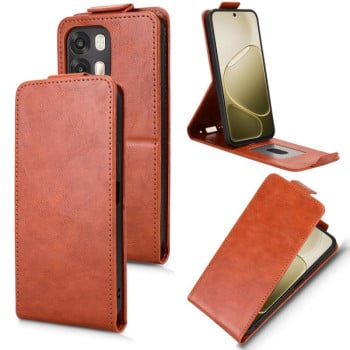 Чехол Magnetic Vertical Flip Leather на OPPO A6s 5G / A6 5G Global — коричневый