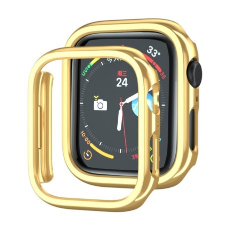 Противоударная накладка Electroplated Hollow для Apple Watch Series 8 / 7 45mm - золотая