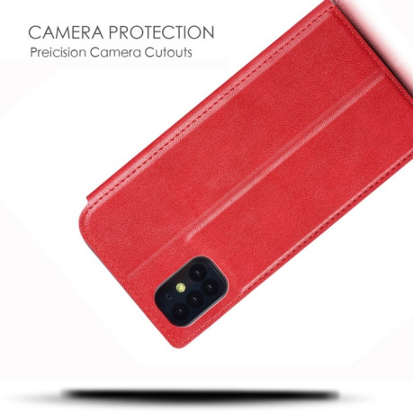 Чехол-книжка Retro Simple Ultra-thin Magnetic на Samsung Galaxy A51-красный