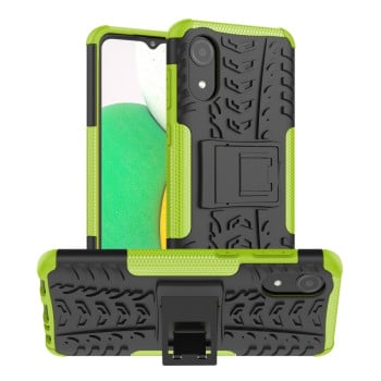 Противоударный чехол Tire Texture на Samsung Galaxy A03 Core -черно-зеленый