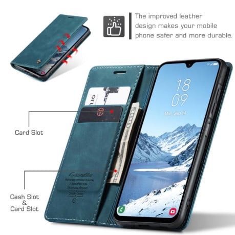 Чехол-книжка CaseMe-013 многофункциональный с кармашком на карт на Samsung Galaxy A17 4G - синий