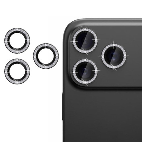 Защитное стекло на камеру Kalebol Individual Camera Lens Diamond Ring для iPhone 17 Pro - черное