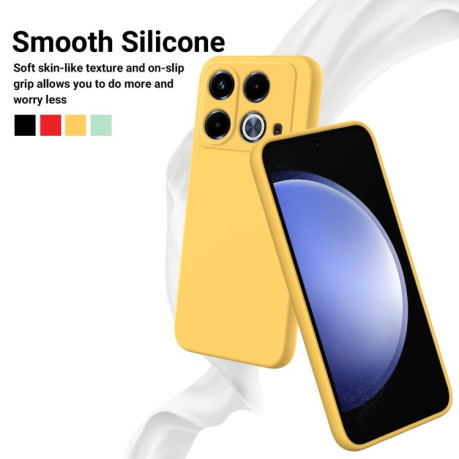 Силиконовый чехол Solid Color Liquid Silicone на Infinix Note 40 4G - желтый