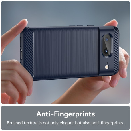 Противоударный чехол Brushed Texture Carbon Fiber на Google Pixel 8 - нави