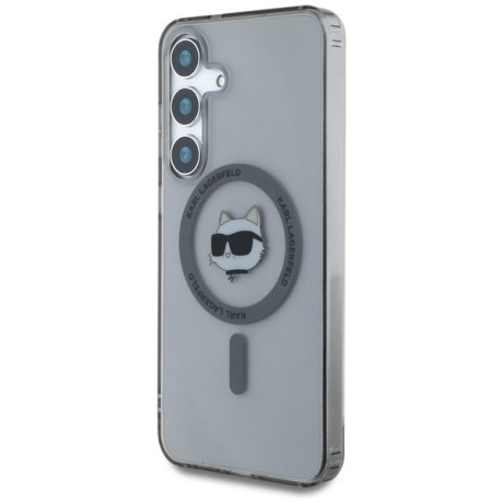 Оригінальний чохол Karl Lagerfeld Button Choupette Head Printed Logo MagSafe для Samsung Galaxy S25 Plus - Black