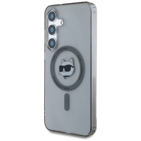 Оригинальный чехол Karl Lagerfeld Button Choupette Head Printed Logo MagSafe для Samsung Galaxy S25 - Black