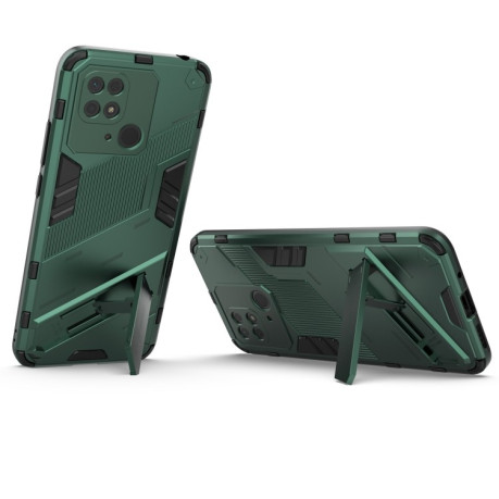 Противоударный чехол Punk Armor для Xiaomi Poco C40/Redmi 10c 4G - зеленый