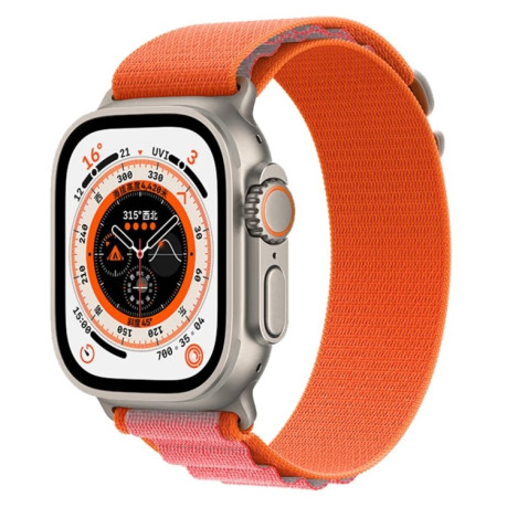 Ремешок Nylon Loop для Apple Watch Ultra 49mm - оранжево-розовый