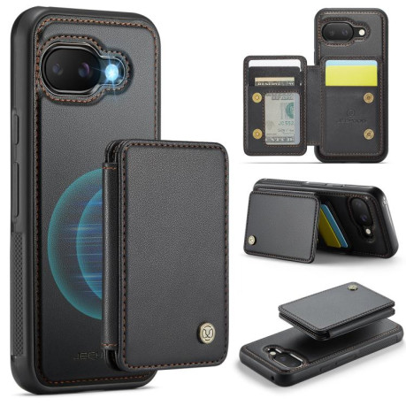 Чехол JEEHOOD J05 Business Magnetic Style RFID Leather для Google Pixel 9a - черный