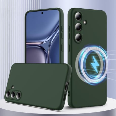 Силіконовий чохол Shockproof Silicone з Magsafe на Samsung Galaxy S25 FE 5G - зелений