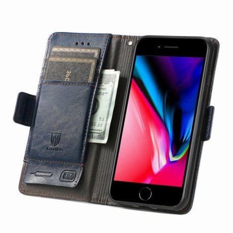 Чохол-книжка CaseNeo Splicing Dual Magnetic Buckle Leather для iPhone 16e - синій