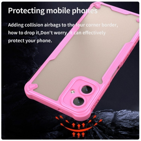 Противоударный чехол Armor Glaze PC Hybrid TPU для Samsung Galaxy A06 - розовый