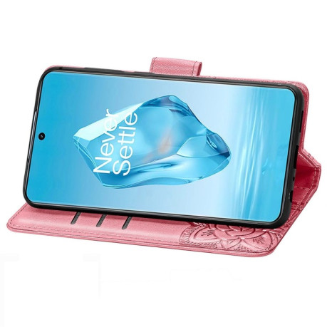 Чехол-книжка Butterfly Love Flower Embossed для OnePlus Ace 3 Pro - розовый