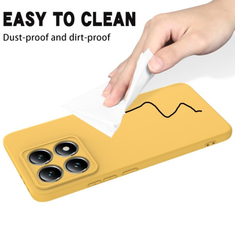 Силиконовый чехол Solid Color Liquid Silicone на Xiaomi 14T - желтый