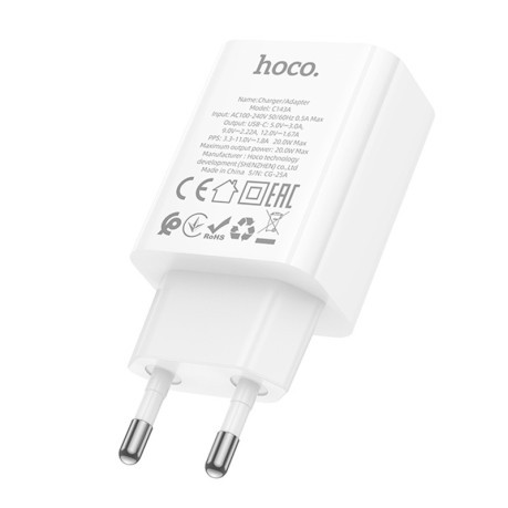 Зарядка Hoco C143A Benefit PD20W (1USB-C) - белая