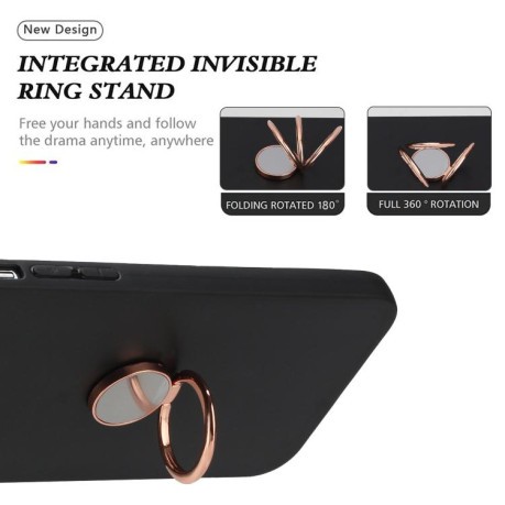 Противоударный чехол Matte with Ring Holder для Xiaomi Redmi Note 14 4G 164.48mm - розовое золото