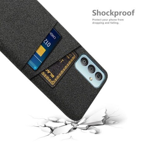 Противоударный чехол Cloth Texture with Dual Card Slots для Samsung Galaxy M23 5G - черный