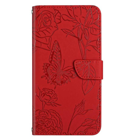 Чохол-книжка Butterfly Peony Embossed для OnePlus 13 - червоний